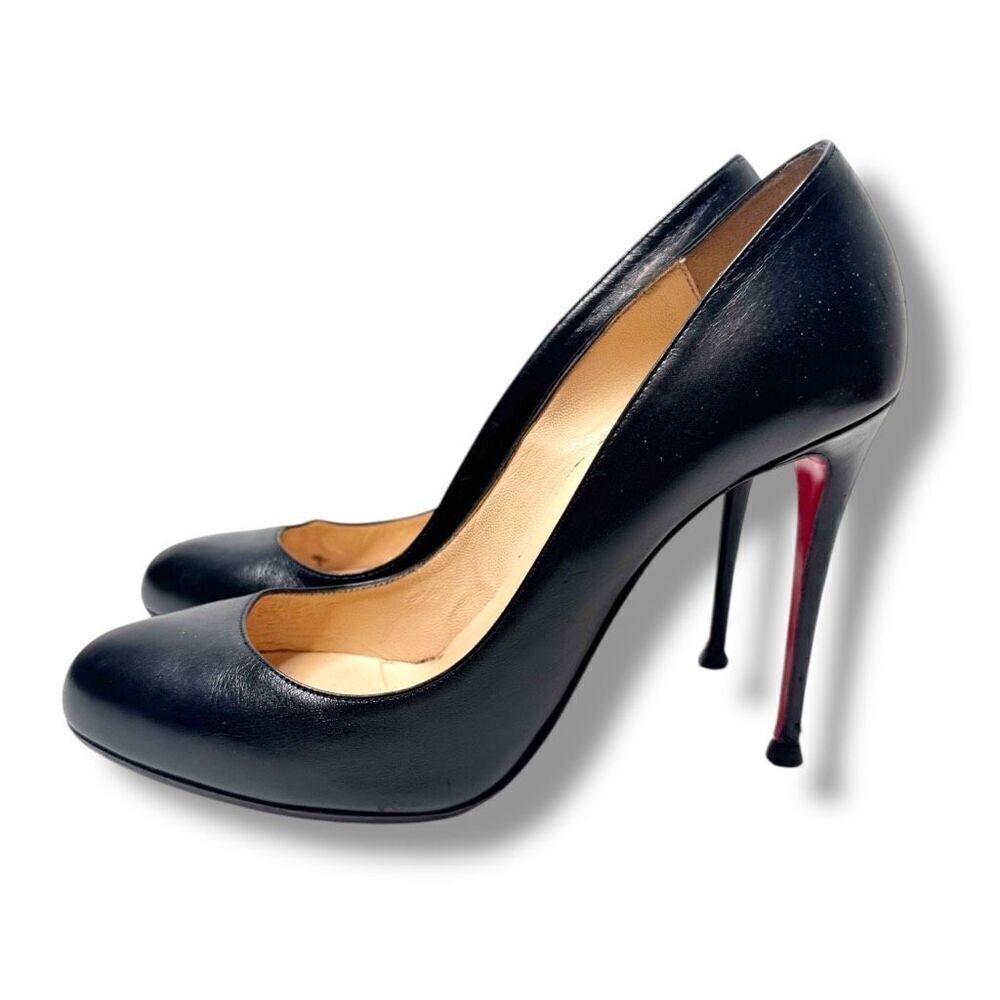Authentic Christian Louboutin Classic Matte Black Leather Pumps Women’s Size 38